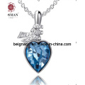 Sw Elements Crystal Indicolite Color Heart Necklace